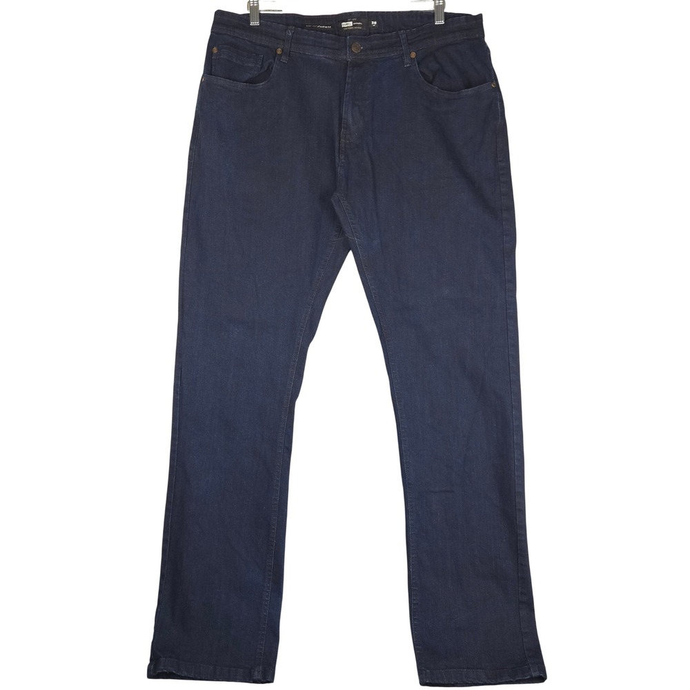 Barbell Apparel Mens Dark Wash Boot Cut Athletic Fit Jeans Size 38x34 Indigo